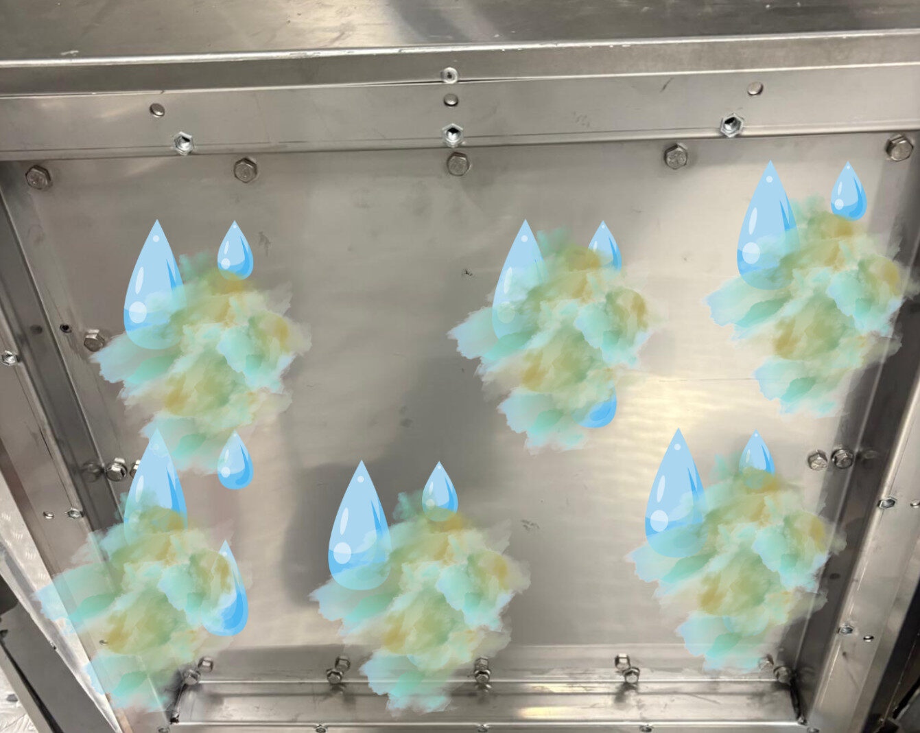Condensation et moisissure se formant sur une gaine d'aspiration non isolée
